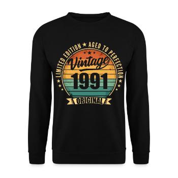 Limitierte Jubiläumsausgabe von 1991 - Unisex Pullover - Schwarz - Vorne - Alina (178cm) & Michal (187cm)