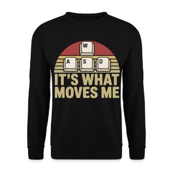 Motivation & Leidenschaft – Das bewegt mich Spruch - Unisex Pullover - Schwarz - Vorne - Alina (178cm) & Michal (187cm)