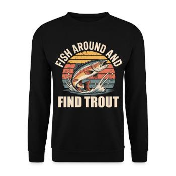 Pêchez et trouvez des truites - Un pêcheur amusant - Sweat-shirt Unisexe - noir - Devant - Alina (178cm) & Michal (187cm)