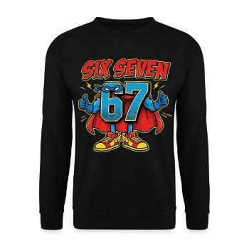 Blague d’école 1,91 m 67 – Six Sept - Sweat-shirt Unisexe - noir - Devant - Alina (178cm) & Michal (187cm)