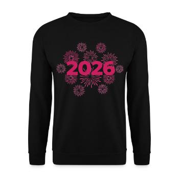 2026 Fireworks New Year's Eve Celebration - Unisex Sweatshirt - black - Front - Alina (178cm) & Michal (187cm)