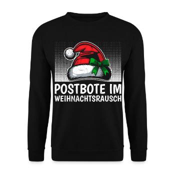 POSTBOTE IM WEIHNACHTSRAUSCH Lustiges - Unisex Pullover - Schwarz - Vorne - Alina (178cm) & Michal (187cm)