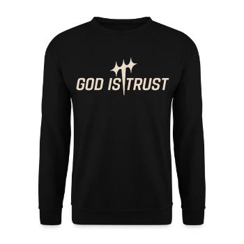 Dieu est la confiance – Mentalité minimale de foi Streetwear de - Sweat-shirt Unisexe - noir - Devant - Alina (178cm) & Michal (187cm)