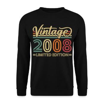 Vintage 2008 Vintage Retro Birthday Gifts - Unisex Sweatshirt - black - Front - Alina (178cm) & Michal (187cm)