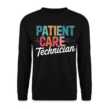 Patient Care Technician Design - Unisex Sweatshirt - black - Front - Alina (178cm) & Michal (187cm)