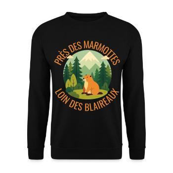 Alpine Marmot in the Forest - Unisex Sweatshirt - black - Front - Alina (178cm) & Michal (187cm)