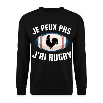 I can't I have rugby - Unisex Sweatshirt - black - Front - Alina (178cm) & Michal (187cm)
