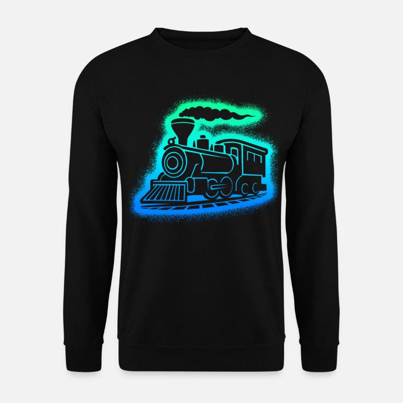Dampflok Modelleisenbahn Herren Jungen Eisenbahn - Unisex Pullover - Schwarz