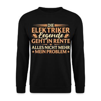 Adieu pensionnaire Légende de l’électricien à la retraite - Sweat-shirt Unisexe - noir - Devant - Alina (178cm) & Michal (187cm)