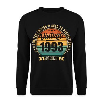 Vintage 1993 Anniversary Limited Edition 1993 - Unisex Pullover - Schwarz - Vorne - Alina (178cm) & Michal (187cm)