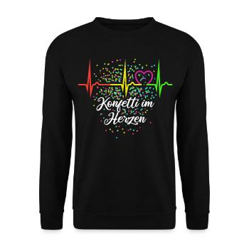 Confetti in the Heart - Carnival in the Blood - Cologne - Unisex Sweatshirt - black - Front - Alina (178cm) & Michal (187cm)