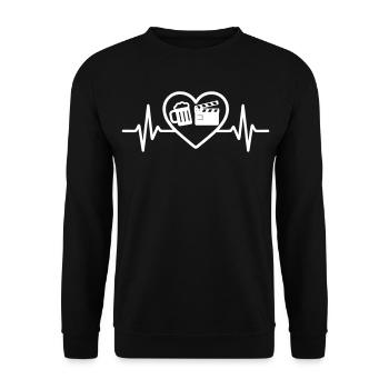 Heart Beer Cinema Humor - Unisex Sweatshirt - black - Front - Alina (178cm) & Michal (187cm)