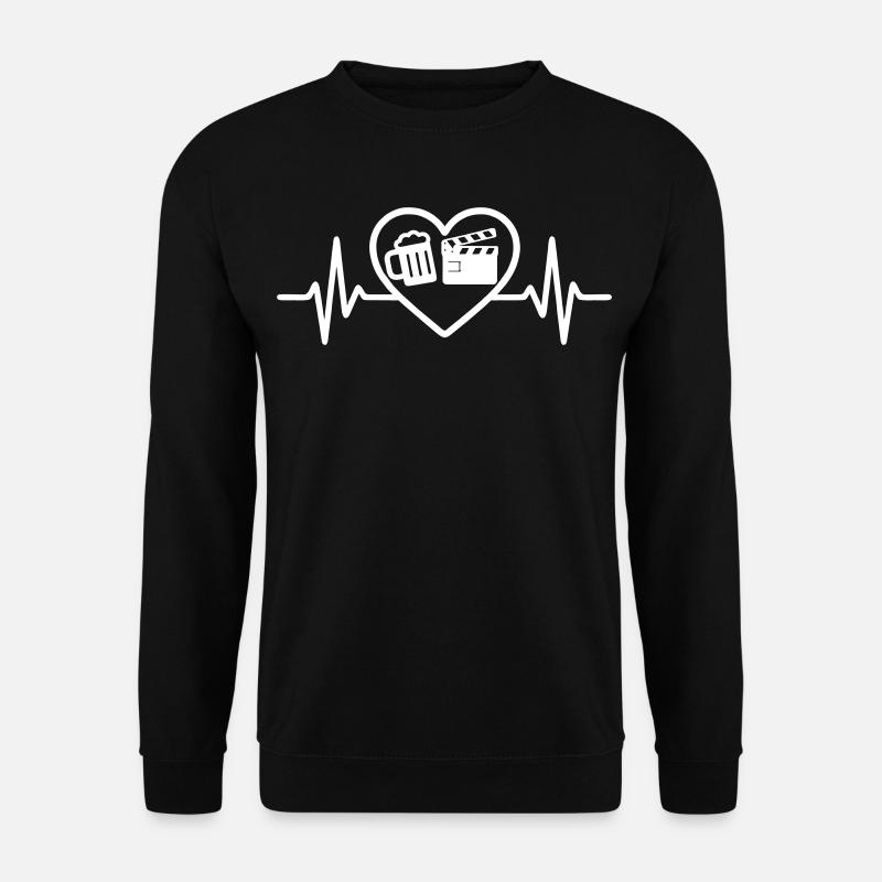 Herzbier-Kino-Humor - Unisex Pullover - Schwarz