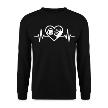 Cœur Bière VTT Humour - Sweat-shirt Unisexe - noir - Devant - Alina (178cm) & Michal (187cm)