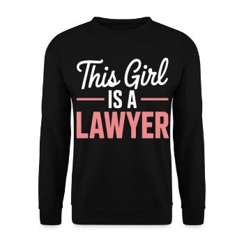 This girl is a lawyer - Unisex Sweatshirt - black - Front - Alina (178cm) & Michal (187cm)
