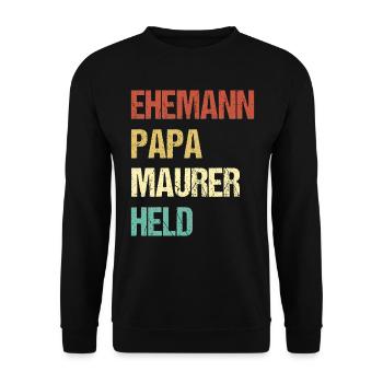 Maurer Papa - Unisex Pullover - Schwarz - Vorne - Alina (178cm) & Michal (187cm)