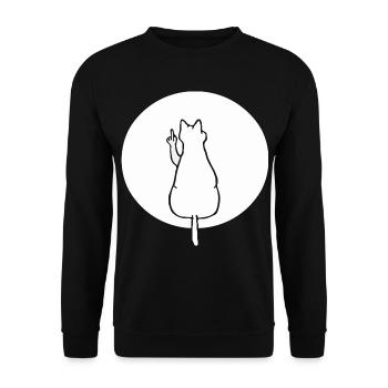 Chat chats chaton chat doigt d’honneur - Sweat-shirt Unisexe - noir - Devant - Alina (178cm) & Michal (187cm)