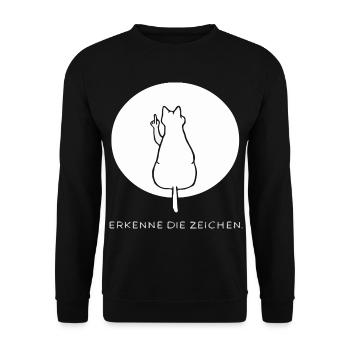 Chat chats chaton chat doigt d’honneur - Sweat-shirt Unisexe - noir - Devant - Alina (178cm) & Michal (187cm)