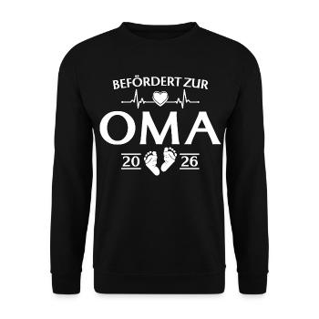 Grand-mère 2026 - Promue grand-mère - Sweat-shirt Unisexe - noir - Devant - Alina (178cm) & Michal (187cm)