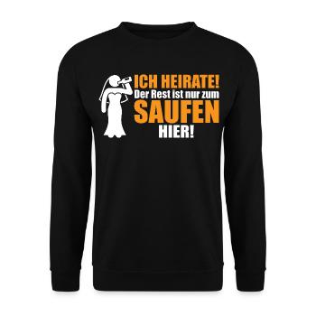 Mariée de garçon : je vais me marier ! Le reste est là pour boire - Sweat-shirt Unisexe - noir - Devant - Alina (178cm) & Michal (187cm)