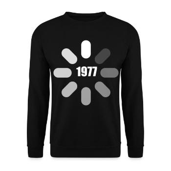 Anniversaire 1977 Idées d’anniversaire 1977  - Sweat-shirt Unisexe - noir - Devant - Alina (178cm) & Michal (187cm)