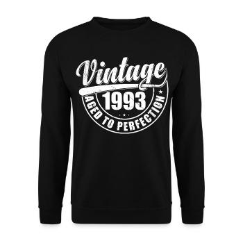 Birthday Gift 1993 Vintage 1993 Retro 1993 - Unisex Sweatshirt - black - Front - Alina (178cm) & Michal (187cm)