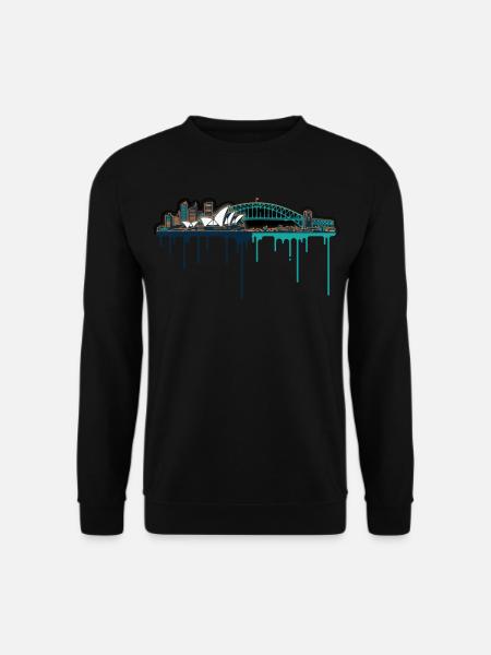 Sydney Skyline Neon Drop Print - Unisex Sweatshirt - black