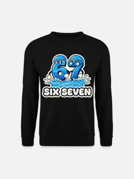 67 Meme Sechs Sieben Schwimmen Lustig Geschenk - Unisex Pullover - Schwarz
