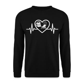 Heart Beer Retreat Humor - Unisex Sweatshirt - black - Front - Alina (178cm) & Michal (187cm)