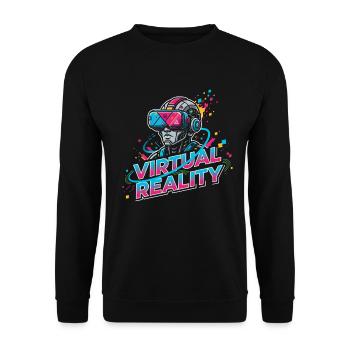 Virtual Reality SciFi - Unisex Sweatshirt - black - Front - Alina (178cm) & Michal (187cm)