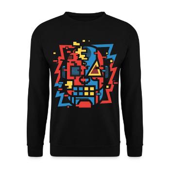 Face de bug abstraite - Sweat-shirt Unisexe - noir - Devant - Alina (178cm) & Michal (187cm)