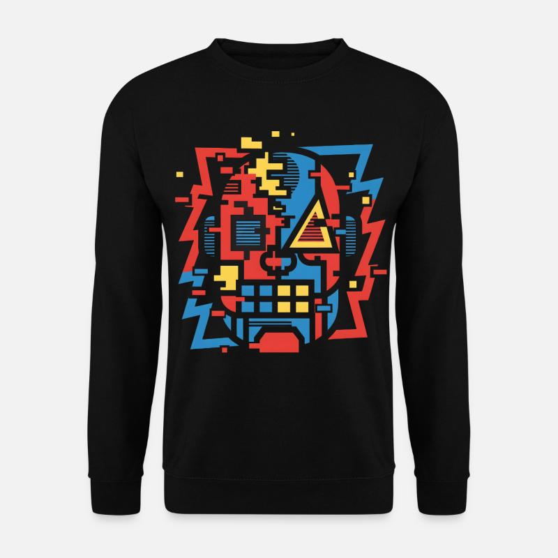 Abstraktes Glitch Gesicht - Unisex Pullover - Schwarz