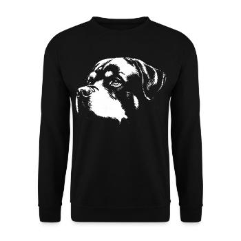 Dog Rott Silhouette Black White - Unisex Sweatshirt - black - Front - Alina (178cm) & Michal (187cm)