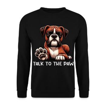 Parle au Paw Boxer Boxerhalter Boxerhund - Sweat-shirt Unisexe - noir - Devant - Alina (178cm) & Michal (187cm)