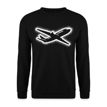 Flugzeug Flieger Herren Jungen Pilot - Unisex Pullover - Schwarz - Vorne - Alina (178cm) & Michal (187cm)