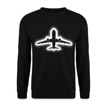 Flugzeug Flieger Jungen Herren Pilot - Unisex Pullover - Schwarz - Vorne - Alina (178cm) & Michal (187cm)