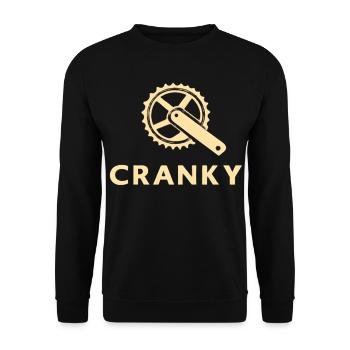 Grummelig Cranky Fahrrad Kurbel Motiv - Unisex Pullover - Schwarz - Vorne - Alina (178cm) & Michal (187cm)