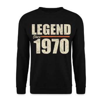 Geburtstag 1970 | Legende seit 1970 - Unisex Pullover - Schwarz - Vorne - Alina (178cm) & Michal (187cm)