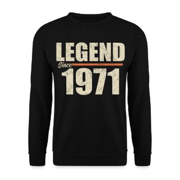 Anniversaire 1971 | Légende depuis 1971 - Sweat-shirt Unisexe - noir - Devant - Alina (178cm) & Michal (187cm)