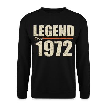 Anniversaire 1972 | Légende depuis 1972 - Sweat-shirt Unisexe - noir - Devant - Alina (178cm) & Michal (187cm)