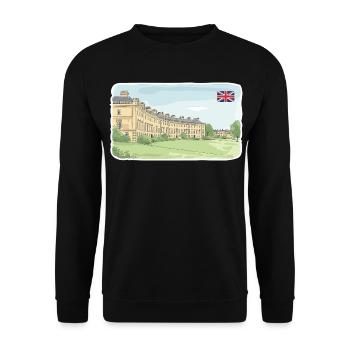 Art architectural géorgien Royal Crescent de Bath City - Sweat-shirt Unisexe - noir - Devant - Alina (178cm) & Michal (187cm)