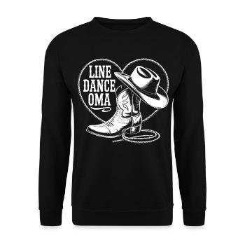 Line Dance Granny Heart - Unisex Sweatshirt - black - Front - Alina (178cm) & Michal (187cm)