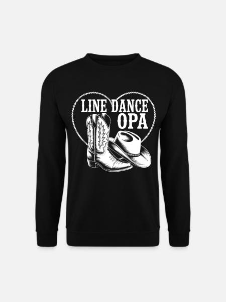 Line Dance Grandpa Cowboy Heart - Unisex Sweatshirt - black