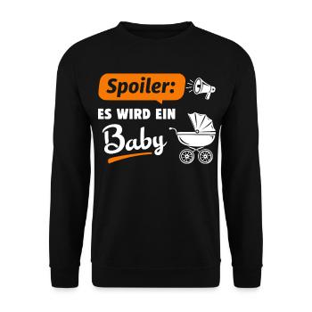 Spoiler: It's going to be a baby - Unisex Sweatshirt - black - Front - Alina (178cm) & Michal (187cm)