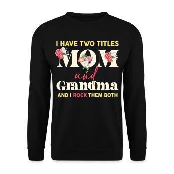Maman et Grand-mère Duo Floral Rock - Sweat-shirt Unisexe - noir - Devant - Alina (178cm) & Michal (187cm)