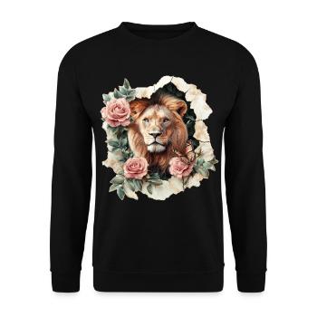 Lion - Sweat-shirt Unisexe - noir - Devant - Alina (178cm) & Michal (187cm)