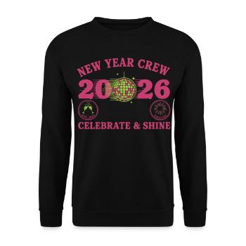 New Year Crew 2026 Celebrate & Shine Party - Unisex Sweatshirt - black - Front - Alina (178cm) & Michal (187cm)