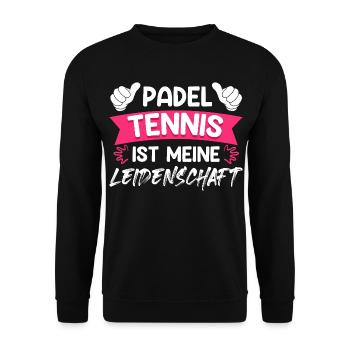 Padelspiel PADEL TENNIS IST MEINE LEIDENSCHAFT - Unisex Pullover - Schwarz - Vorne - Alina (178cm) & Michal (187cm)