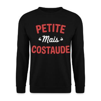 PETITE MAIS COSTAUDE Humour confiance et caractère - Sweat-shirt Unisexe - noir - Devant - Alina (178cm) & Michal (187cm)
