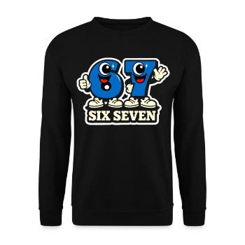 67 Six Seven Italian Meme - Unisex Pullover - Schwarz - Vorne - Alina (178cm) & Michal (187cm)